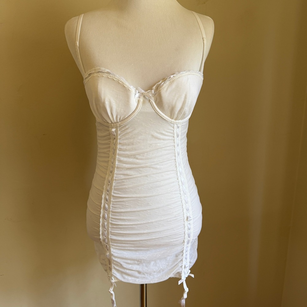 👰 Victoria's Secret "I Do" Bridal Bustier — Ivory Lace Garter 34C 💍